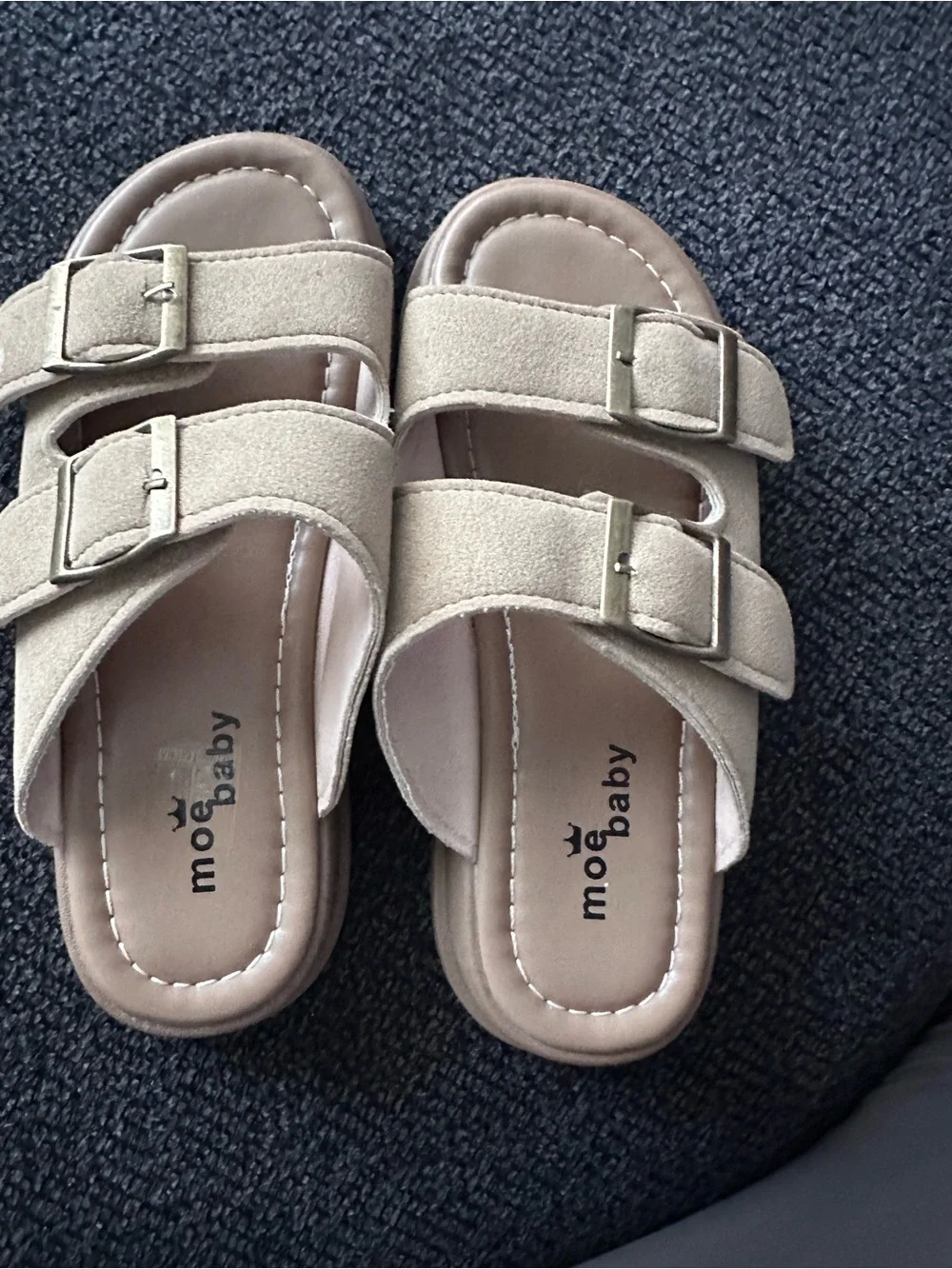 Moe Baby Kids Tan Double-Buckle Sandals